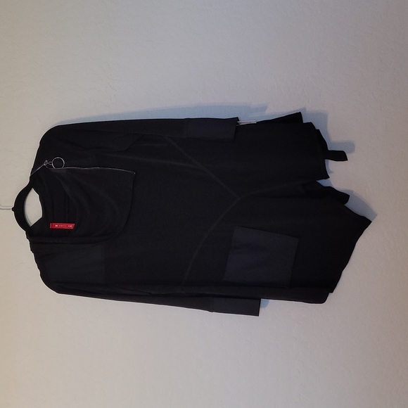 IC by Connie K Asymmetrical Hem and Neckline Blouse Tunic Black Size M - Picture 3 of 10